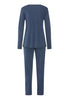 Back cutout view of HA vintage indigo cotton L/SLV Pajama