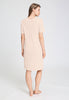 Back view of a women model wearing HA creamy glass cotton S/SLV Nightdress 100cm