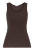 Front cutout view of HA dark mocha modal/viscose/tencel Tank Top