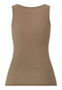 Back cutout view of HA suede camel modal/viscose/tencel Tank Top