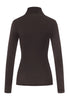 Back cutout view of HA dark mocha modal/viscose/tencel Turtle-Neck Shirt
