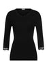 Front cutout view of HA black wool 3/4 SLV Shirt