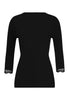 Back cutout view of HA black wool 3/4 SLV Shirt