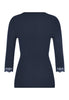 Back cutout view of HA deep navy wool 3/4 SLV Shirt