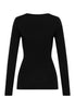 Back cutout view of HA black wool L/SLV Shirt