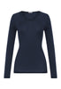 Front cutout view of HA deep navy wool L/SLV Shirt