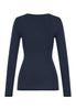 Back cutout view of HA deep navy wool L/SLV Shirt
