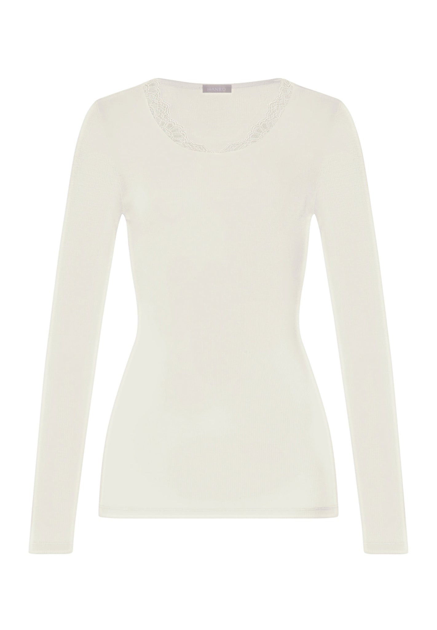Front cutout view of HA misty white wool L/SLV Shirt