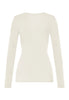 Back cutout view of HA misty white wool L/SLV Shirt