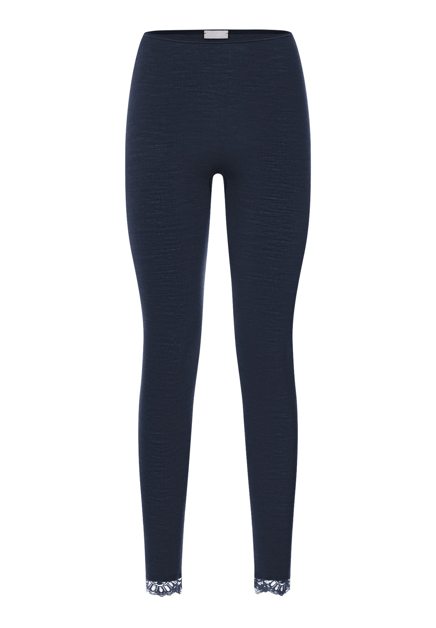 Front cutout view of HA deep navy wool Leggings