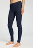 Front view of a women model wearing HA deep navy wool Leggings