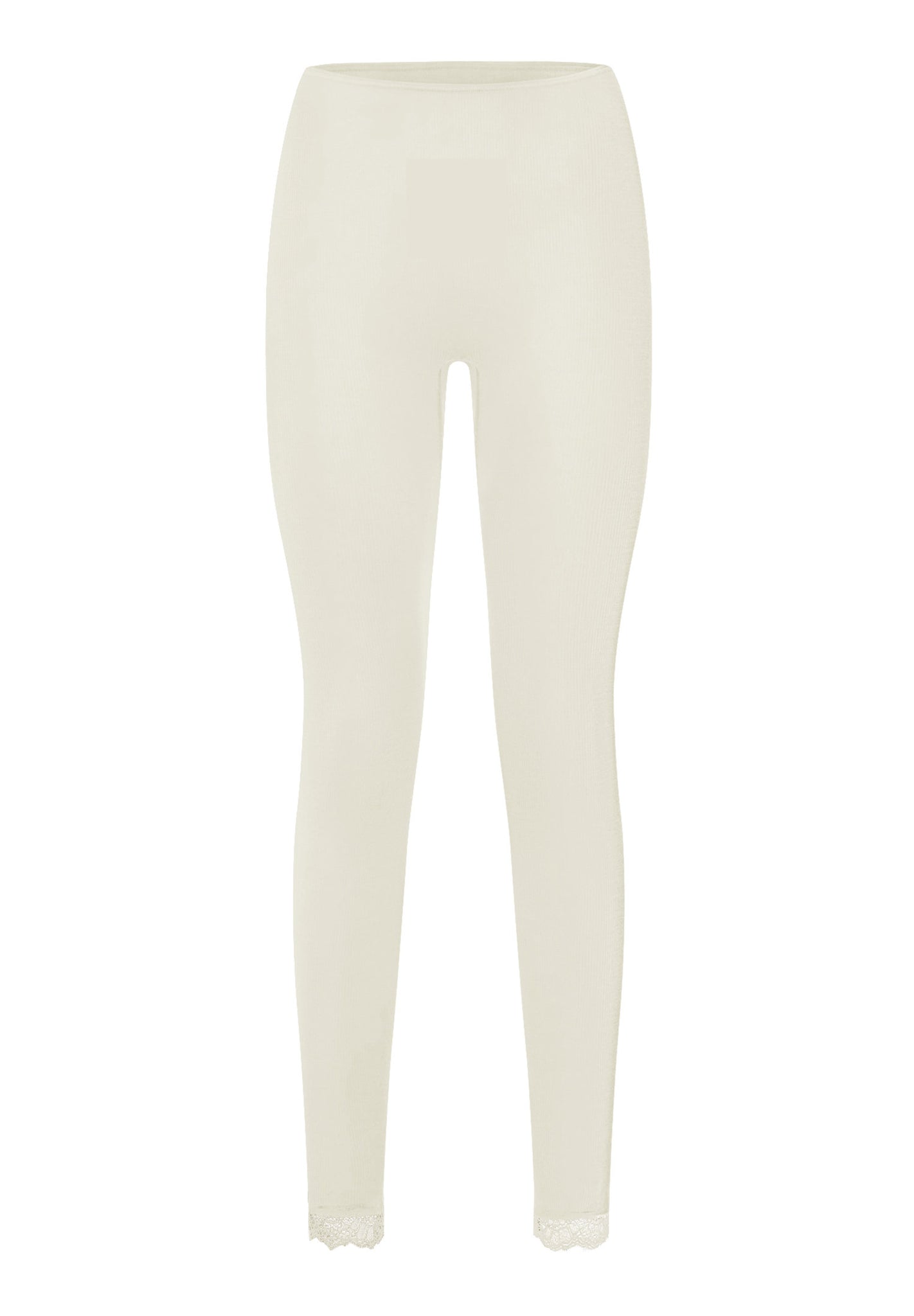 Front cutout view of HA misty white wool Leggings
