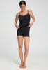 Full-body view of a women model wearing HA black wool Panty