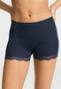 Front view of a women model wearing HA deep navy wool Panty