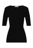 Front cutout view of HA black wool S/SLV Shirt