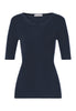 Front cutout view of HA deep navy wool S/SLV Shirt
