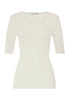 Front cutout view of HA misty white wool S/SLV Shirt