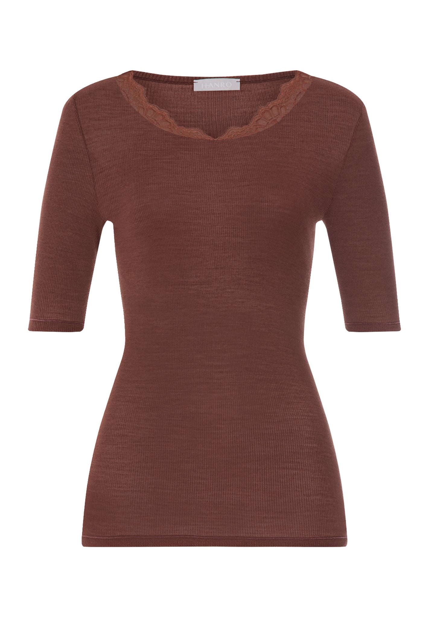 Front cutout view of HA cinnamon wool S/SLV Shirt