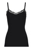 Front cutout view of HA black wool Spaghetti Top