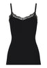 Back cutout view of HA black wool Spaghetti Top