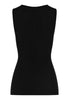 Back cutout view of HA black wool Tank Top