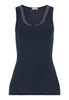 Front cutout view of HA deep navy wool Tank Top