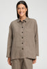 Front view of a women model wearing HA earthy woven cotton Blouse