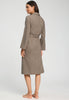 Back view of a women model wearing HA earthy woven cotton Robe 115cm