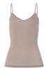 Front cutout view of HA rose grey wool Spaghetti Top