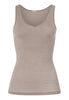 Front cutout view of HA rose grey wool Tank Top
