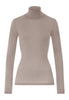 Front cutout view of HA rose grey wool Turtle-Neck Shirt