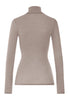 Back cutout view of HA rose grey wool Turtle-Neck Shirt