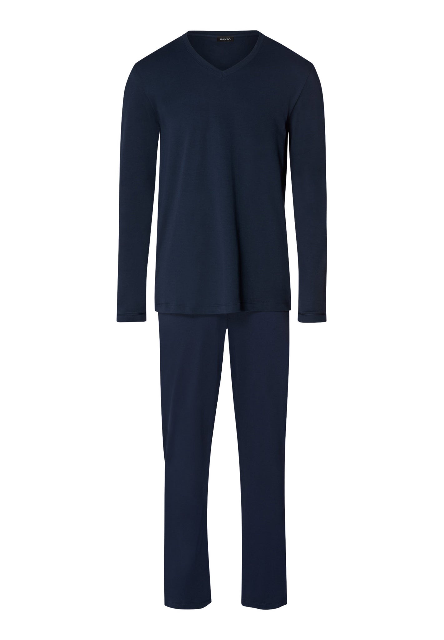 Front cutout view of HA deep navy cotton L/SLV Pajama