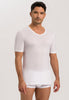 Front view of a men model wearing HA white cotton S/SLV Shirt