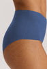 Close-up view of a women model wearing HA true navy cotton Maxi Briefs