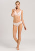 Full-body view of a women model wearing HA powder cotton Midi Briefs